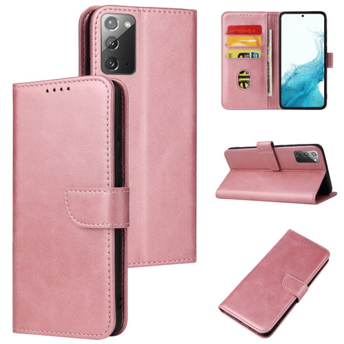 Samsung Galaxy A03s Calf Texture Buckle Flip Leather Phone Case - Rose Gold