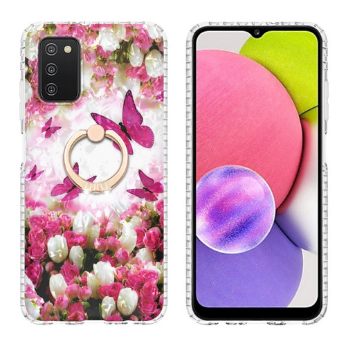 Samsung Galaxy A03s 164mm India Version Ring Holder 2.0mm Airbag TPU Phone Case - Dancing Butterflies