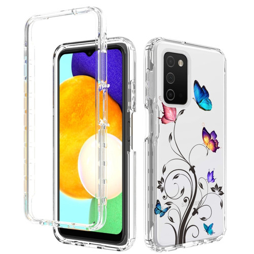 Samsung Galaxy A03s 165.8mm PC+TPU Transparent Painted Phone Case - Tree Butterflies