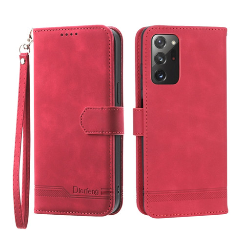 Samsung Galaxy A03s US Version Dierfeng Dream Line TPU + PU Leather Phone Case - Red