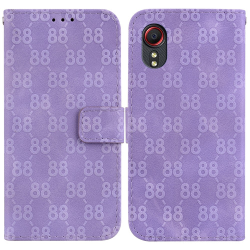 Samsung Galaxy A03s EU 166.5mm Double 8-shaped Embossed Leather Phone Case - Purple