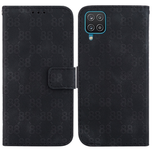 Samsung Galaxy A03s US 164.2mm Double 8-shaped Embossed Leather Phone Case - Black