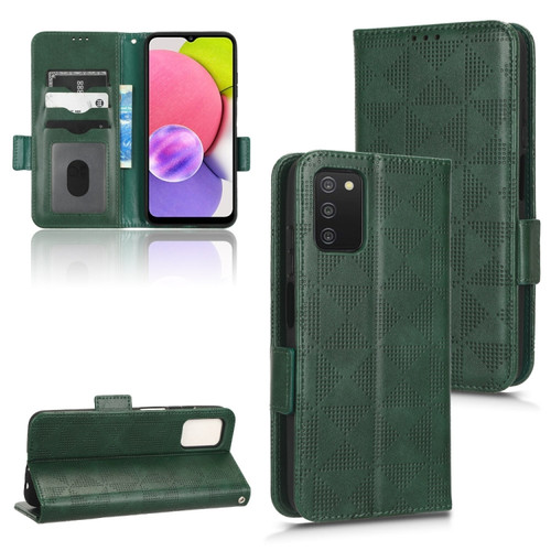 Samsung Galaxy A03s 166mm Symmetrical Triangle Leather Phone Case - Green
