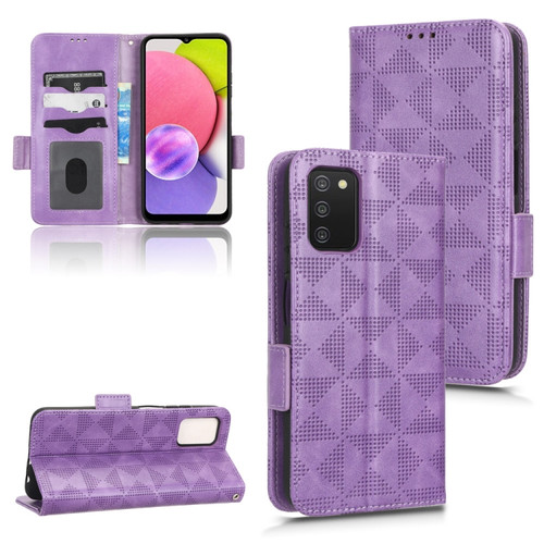 Samsung Galaxy A03s 164.2mm Symmetrical Triangle Leather Phone Case - Purple