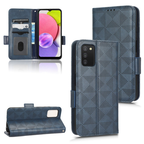 Samsung Galaxy A03s 164.2mm Symmetrical Triangle Leather Phone Case - Blue