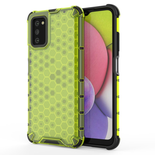 Samsung Galaxy A03s 166mm Shockproof Honeycomb PC + TPU Phone Case - Green