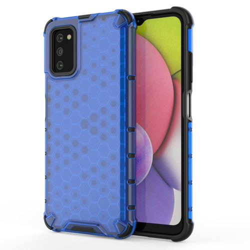 Samsung Galaxy A03s 166mm Shockproof Honeycomb PC + TPU Phone Case - Blue