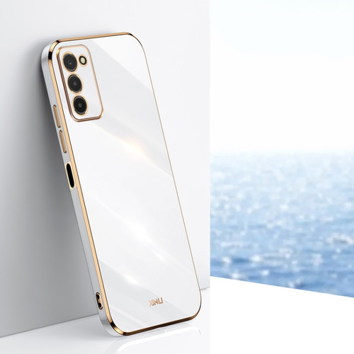 Samsung Galaxy A03s XINLI Straight Edge 6D Electroplate TPU Phone Case - White