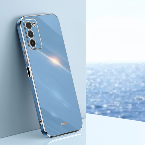 Samsung Galaxy A03s XINLI Straight Edge 6D Electroplate TPU Phone Case - Celestial Blue