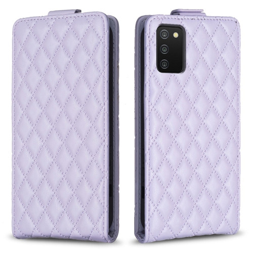 Samsung Galaxy A20s / A03s Diamond Lattice Vertical Flip Leather Phone Case - Purple