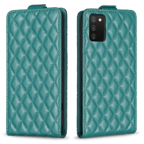 Samsung Galaxy A20s / A03s Diamond Lattice Vertical Flip Leather Phone Case - Green