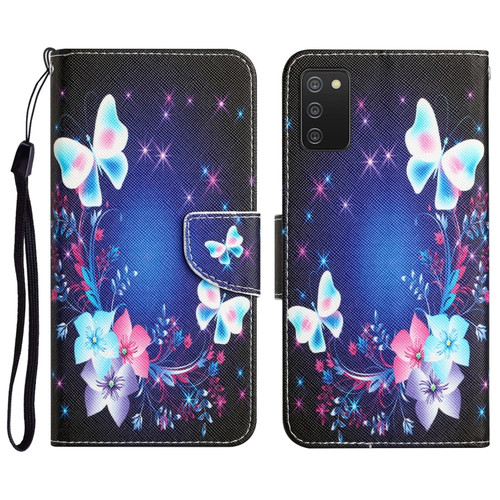 Samsung Galaxy A03s Colored Drawing Leather Phone Case - Butterfly