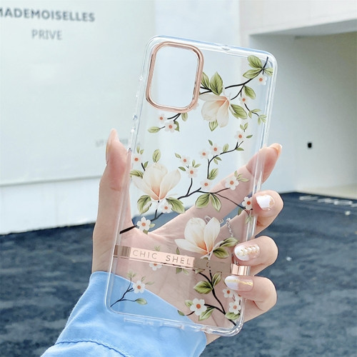 Samsung Galaxy A03s 166mm Translucent Plating Flower Phone Case - Magnolia