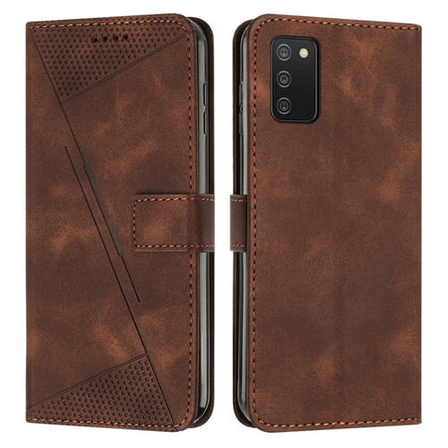 Samsung Galaxy A03s 164mm Dream Triangle Leather Phone Case with Lanyard - Brown