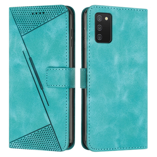 Samsung Galaxy A03s 166mm Dream Triangle Leather Phone Case with Lanyard - Green