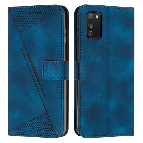 Samsung Galaxy A03s 164mm Dream Triangle Leather Phone Case with Lanyard - Blue