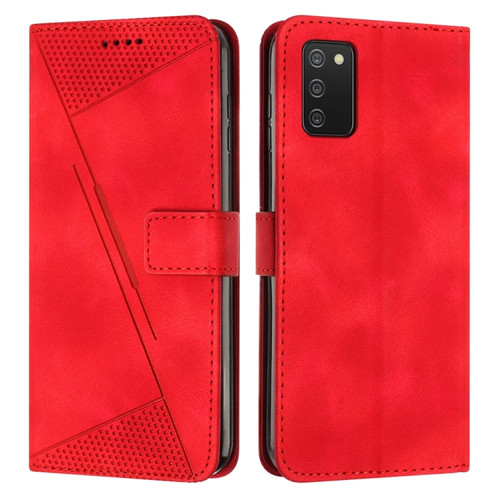 Samsung Galaxy A03s 166mm Dream Triangle Leather Phone Case with Lanyard - Red