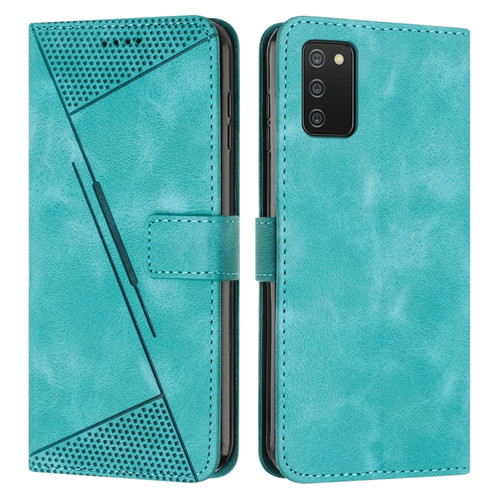 Samsung Galaxy A03s 164mm Dream Triangle Leather Phone Case with Lanyard - Green
