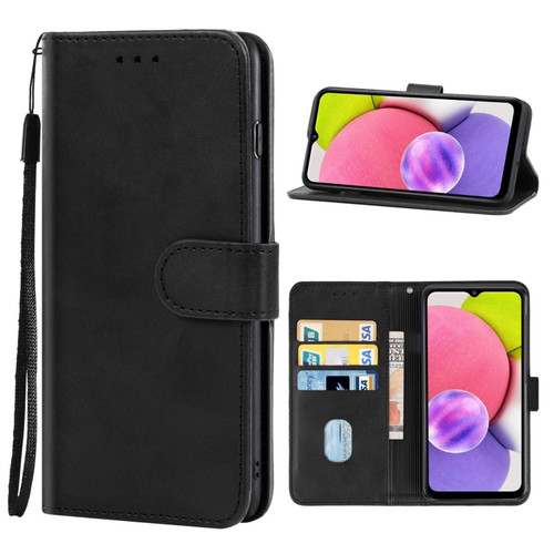 Leather Phone Case Samsung Galaxy A03s 166mm Version - Black