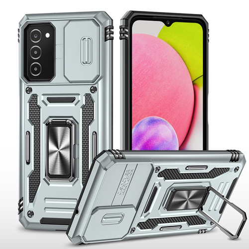 Samsung Galaxy A03s Armor PC + TPU Camera Shield Phone Case - Grey