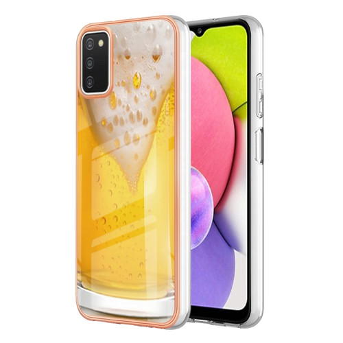 Samsung Galaxy A03s US Version Electroplating Marble Dual-side IMD Phone Case - Draft Beer