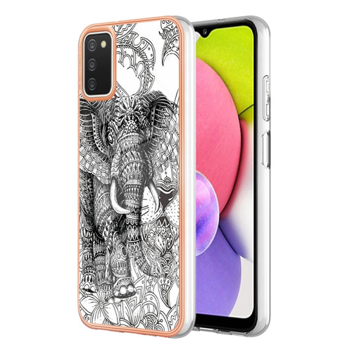 Samsung Galaxy A03s US Version Electroplating Marble Dual-side IMD Phone Case - Totem Elephant