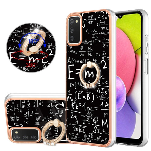 Samsung Galaxy A03s US Version Electroplating Dual-side IMD Phone Case with Ring Holder - Equation