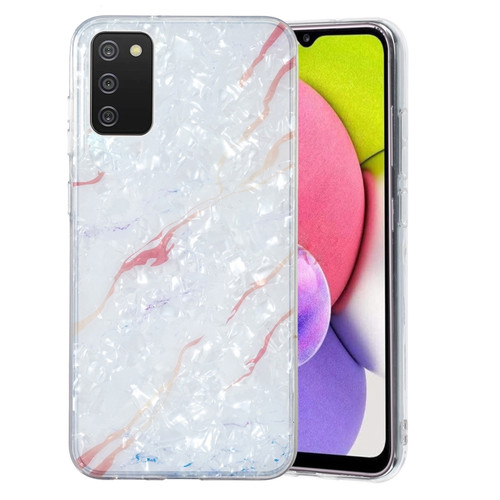 Samsung Galaxy A03s EU Version IMD Shell Pattern TPU Phone Case - White Marble