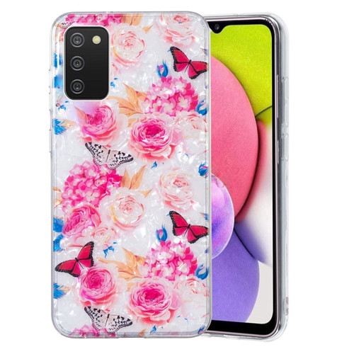 Samsung Galaxy A03s EU Version IMD Shell Pattern TPU Phone Case - Butterfly Flower