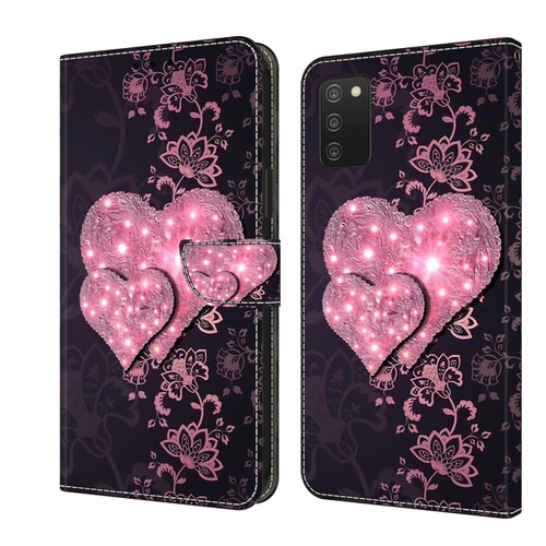 Samsung Galaxy A03s Crystal 3D Shockproof Protective Leather Phone Case - Lace Love