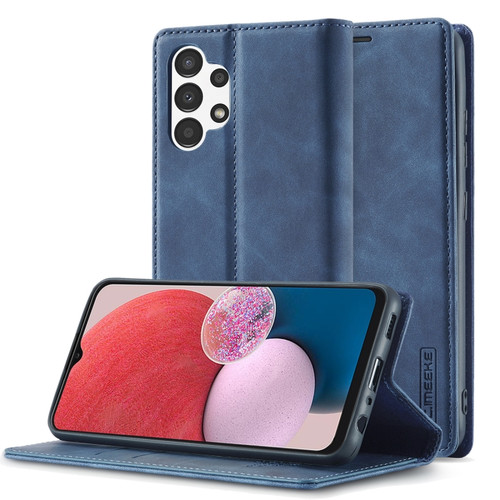 Samsung Galaxy A13 4G/5G LC.IMEEKE Strong Magnetism Ultra-thin Matte Leather Case - Blue