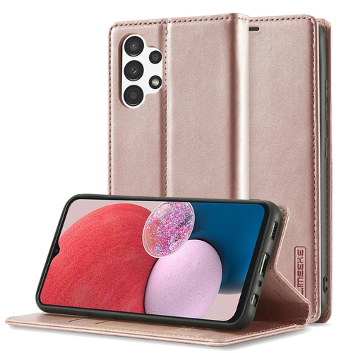 Samsung Galaxy A13 4G/5G LC.IMEEKE Strong Magnetism Ultra-thin Matte Leather Case - Rose Gold