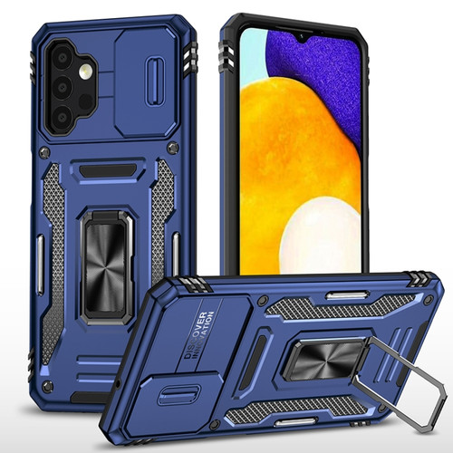 Samsung Galaxy A13 5G Armor PC + TPU Camera Shield Phone Case - Navy Blue