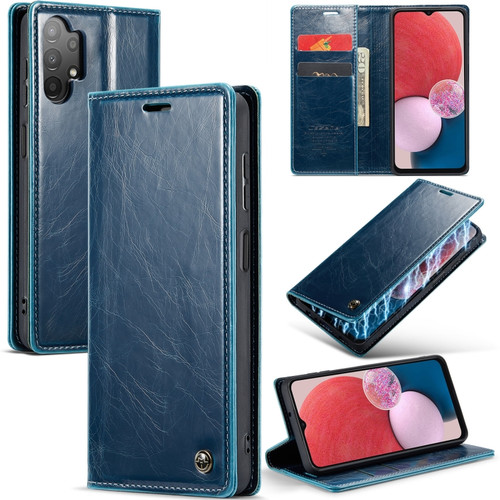Samsung Galaxy A13 4G/A13 5G/A04S/A04/M13 5G CaseMe 003 Crazy Horse Texture Leather Phone Case - Blue