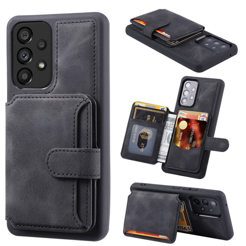 Samsung Galaxy A13 4G/5G Skin Feel Dream Anti-theft Brush Shockproof Portable Skin Card Bag Phone Case - Black