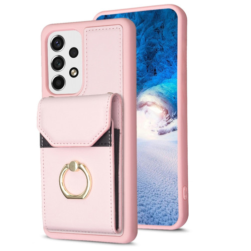 Samsung Galaxy A13 4G/5G BF29 Organ Card Bag Ring Holder Phone Case - Pink