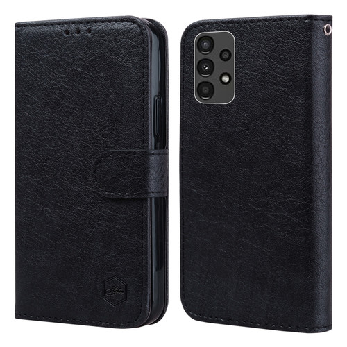 Samsung Galaxy A13 4G / A13 5G Skin Feeling Oil Leather Texture PU + TPU Phone Case - Black