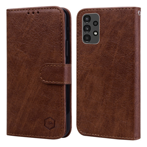 Samsung Galaxy A13 4G / A13 5G Skin Feeling Oil Leather Texture PU + TPU Phone Case - Brown