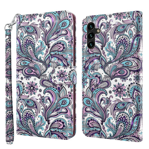 Samsung Galaxy A13 5G 3D Painting Pattern TPU + PU Leather Phone Case - Swirl Pattern