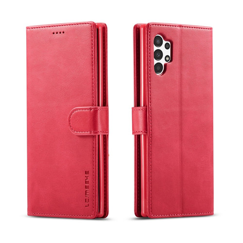Samsung Galaxy A13 4G/5G/A04/A04s LC.IMEEKE Calf Texture Leather Phone Case - Red