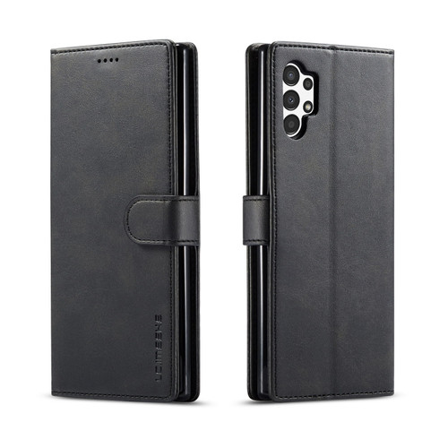 Samsung Galaxy A13 4G/5G/A04/A04s LC.IMEEKE Calf Texture Leather Phone Case - Black