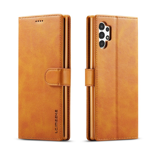 Samsung Galaxy A13 4G/5G/A04/A04s LC.IMEEKE Calf Texture Leather Phone Case - Yellow