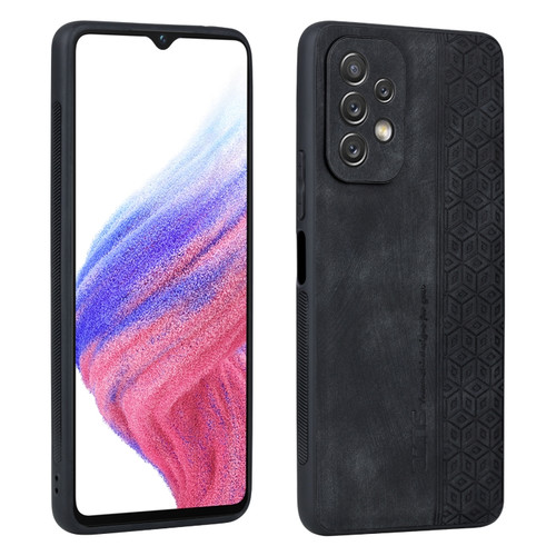 Samsung Galaxy A13 5G / A04 AZNS 3D Embossed Skin Feel Phone Case - Black