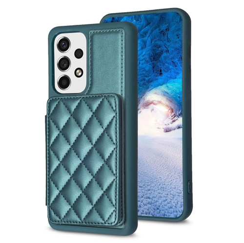 Samsung Galaxy A13 5G / 4G BF25 Square Plaid Card Bag Holder Phone Case - Green