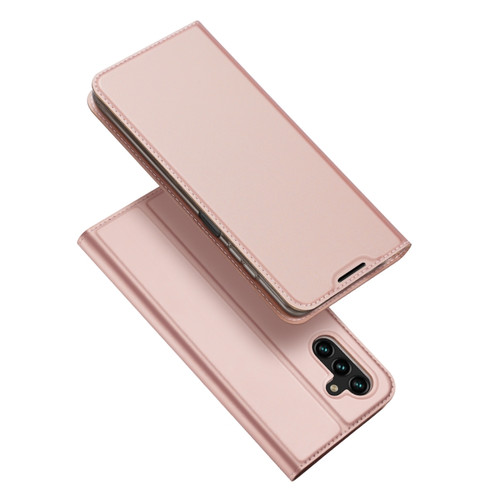 Samsung Galaxy A13 5G / A04s 164.7mm DUX DUCIS Skin Pro Series Horizontal Flip Leather Phone Case with Holder & Card Slots - Rose Gold