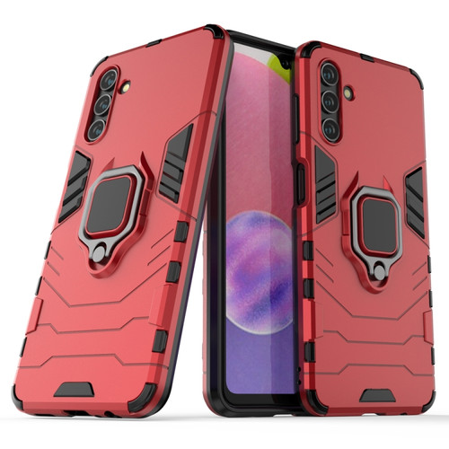 Samsung Galaxy A13 5G&4G / A04s Shockproof PC + TPU Phone Case with Magnetic Ring Holder - Red