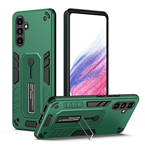Samsung Galaxy A13 5G / A04s Variety Brave Armor Finger Loop Holder Phone Case - Green