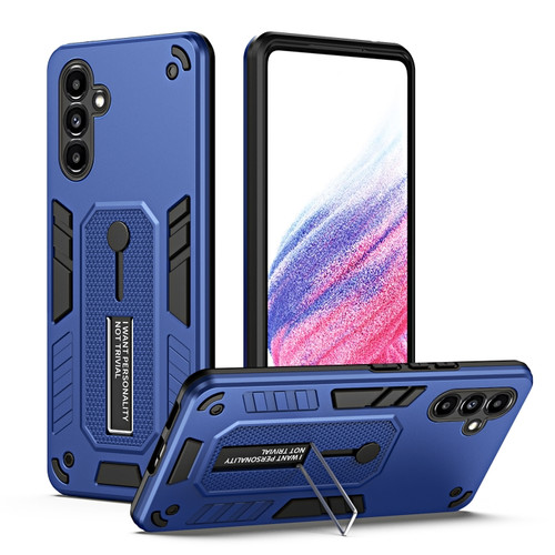 Samsung Galaxy A13 5G / A04s Variety Brave Armor Finger Loop Holder Phone Case - Blue