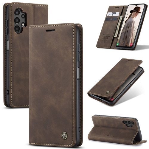 Samsung Galaxy A13 4G/A13 5G/A04S/A04/M13 5G CaseMe 013 Multifunctional Horizontal Flip Leather Phone Case - Coffee