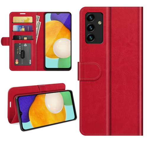 Samsung Galaxy A13 5G R64 Texture Single Horizontal Flip Protective Case with Holder & Card Slots & Wallet& Photo Frame - Red